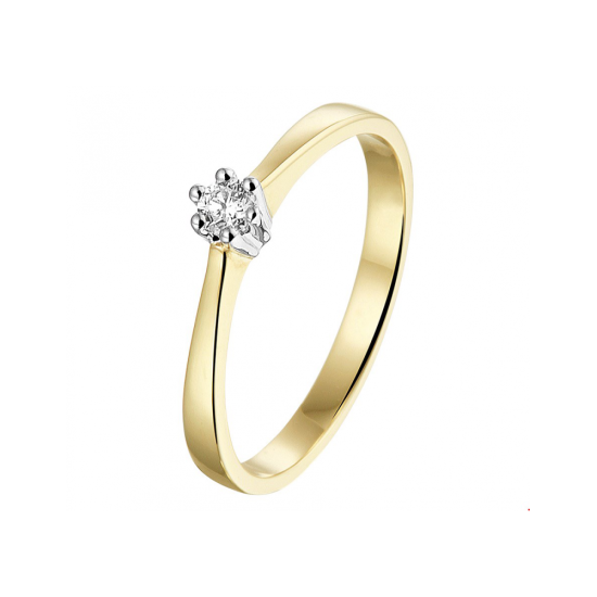 14k BICOL 6P SOLITAIRRING DIAM.10ct H-Si - 1006829