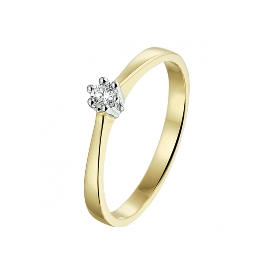 14k BICOL 6P SOLITAIRRING DIAM.10ct H-Si - 1006829