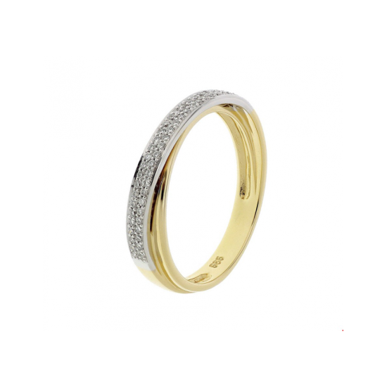 14k BICOLOR CROSSOVER RING DIAM.16ct H-Si - 1007244