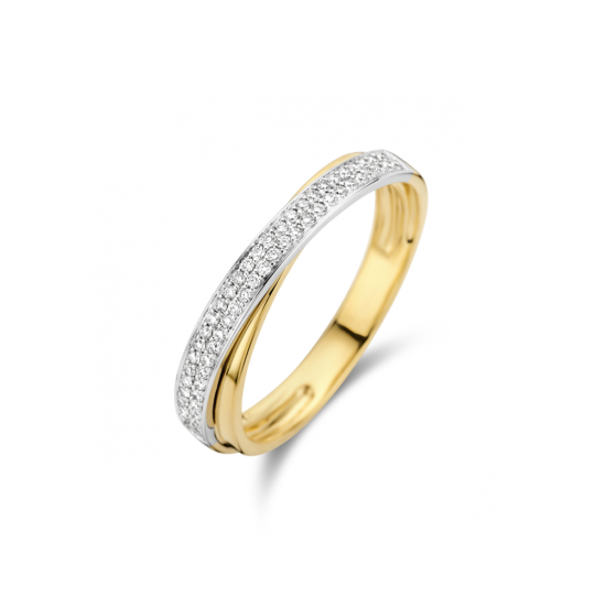 14k BICOLOR CROSSOVER RING DIAM.16ct H-Si - 1007244