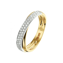 14k BICOLOR Ring CROSSOVER Diamant 0.29ct H-Si - 1007091