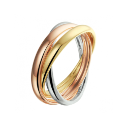 14k TRICOLOR TRINITY RING 3x2.5mm - 1006802