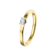 14k BICOLOR SOLITAIRRING V DIAM.075ct H-Si - 1007242