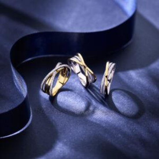 RING CROSSOVER 14K BICOL.2 RIJ DIAM.40ct H-SI - 10067359