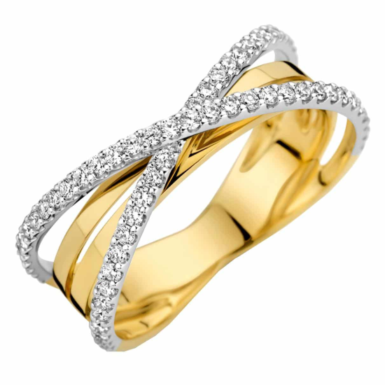 RING CROSSOVER 14K BICOL.2 RIJ DIAM.40ct H-SI - 10067359