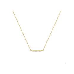 14k GG COLLIER 41-45cm BLOKJE 6ZIRC. - 1007649