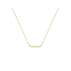 14k GG COLLIER 41-45cm BLOKJE 6ZIRC. - 1007649