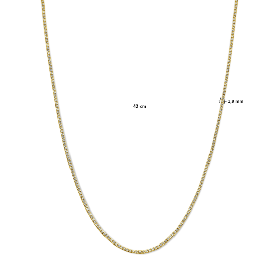 14k GG TENNISCOLL. 1.9mm 42cm 4P KLAUW LG BRILJANT 2ct G-SI - 10067390 14k GG TENNISCOLL. 1.9mm 42cm 4P KLAUW LG BRILJANT 2ct G-SI - 10067390