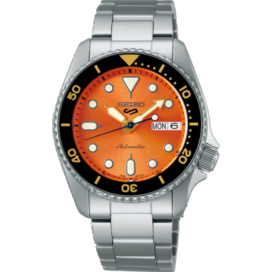 SEIKO "5 SPORTS" HPH ST-ST AUTOMATIC DAY-DATE ORANJE - 10067474