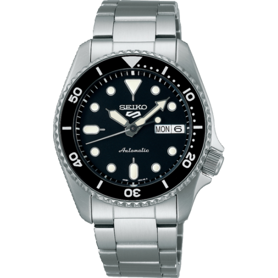 SEIKO "5 SPORTS" HPH ST-ST AUTOMATIC DAY-DATE ZWART - 10067475