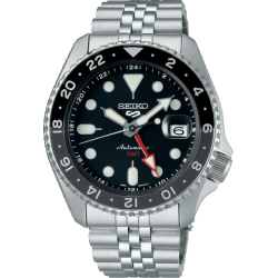 SEIKO "5 SPORTS" HPH ST-ST AUTOMATIC GMT-DATE ZWART - 10067476