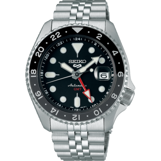 SEIKO "5 SPORTS" HPH ST-ST AUTOMATIC GMT-DATE ZWART - 10067476