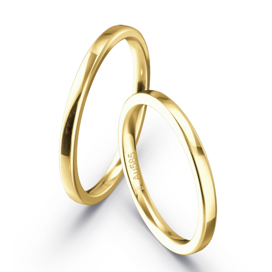 14k GG AANSCHUIFRING VLAK-L.BOL 2x1,6mm - 10067502