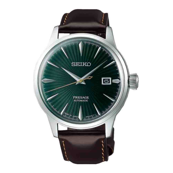 SEIKO PRESAGE HPH ST-LR GROENE SUNBURST WPL ZIVERKLEURIGE INDEX - 1004905