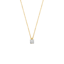 BLUSH 14K GG COLLIER MET SOLITAIRHANGER DIAM. 0.10ct W-SI - 10067625