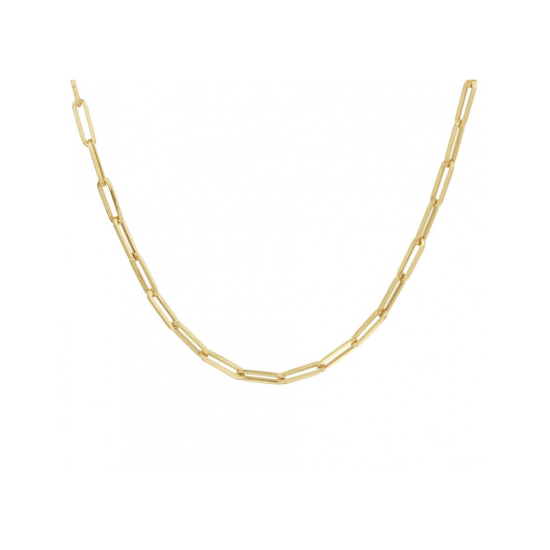 14k GG Collier paperclip vierkante buis 3mm 45cm - 1007084