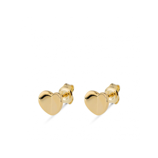 14k GG OORSTEKERS HART GEKNIKT 7x8mm - 10067240