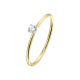 14k GG DRAADRING 1.4mm SOLITAIR KLAUW 4P WIT .10ct H-Si - 1007089