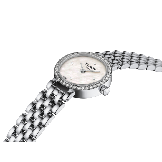 TISSOT "LOVELY ROUND" DPH ST-ST WIT PARELMOER WPL. DIAMANT LUNETTE + INDEX T1400096111600 - 10067694
