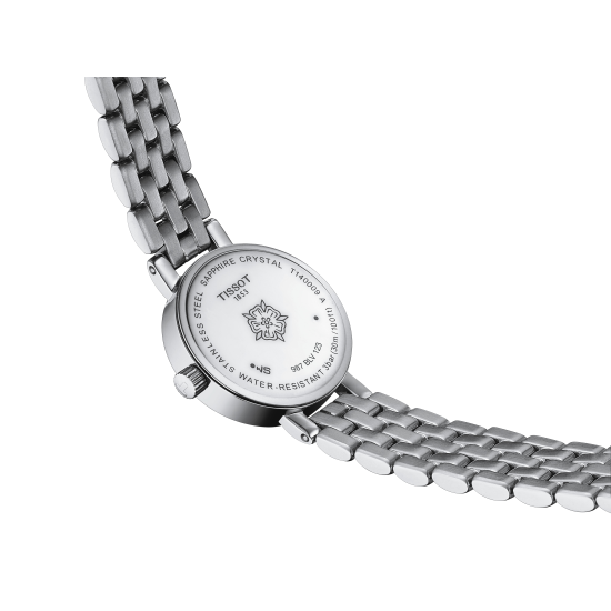 TISSOT "LOVELY ROUND" DPH ST-ST WIT PARELMOER WPL. DIAMANT LUNETTE + INDEX T1400096111600 - 10067694