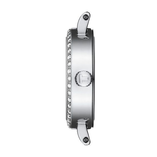 TISSOT "LOVELY ROUND" DPH ST-ST WIT PARELMOER WPL. DIAMANT LUNETTE + INDEX T1400096111600 - 10067694