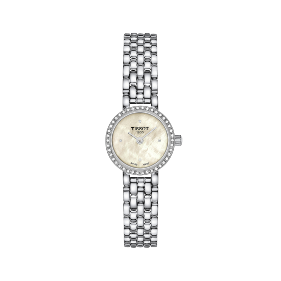 TISSOT "LOVELY ROUND" DPH ST-ST WIT PARELMOER WPL. DIAMANT LUNETTE + INDEX T1400096111600 - 10067694