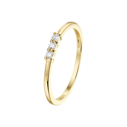 14k GG 1/2 RIJRING 2mm 3x DIAM.09ct H-SI - 10067486