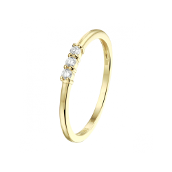 14k GG 1/2 RIJRING 2mm 3x DIAM.09ct H-SI - 10067486