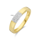 14k BICOLOR D.RING 3RIJ x 6 DIAM.07ct H-SI - 10067702