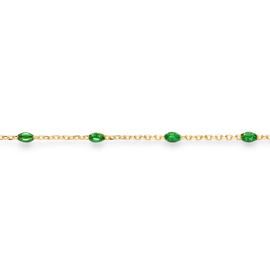 BLUSH 14k GG ARMBAND MET GROENE BOLLETJES 16,5-18cm - 10067710