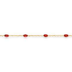 BLUSH 14k GG ARMBAND MET RODE BOLLETJES 16,5-18cm - 10067711