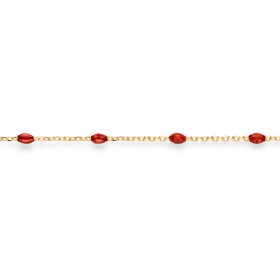 BLUSH 14k GG ARMBAND MET RODE BOLLETJES 16,5-18cm - 10067711