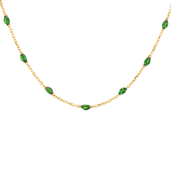 BLUSH 14k GG COLLIER MET GROENE ELEMENTJES - 10067712