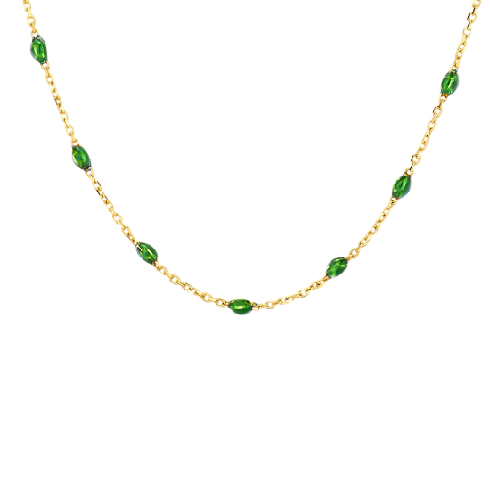 BLUSH 14k GG COLLIER MET GROENE ELEMENTJES - 10067712