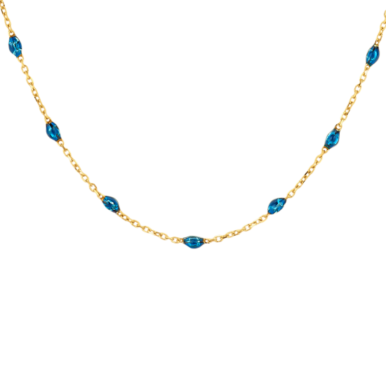 BLUSH 14k GG COLLIER MET BLAUWE ELEMENTJES 40-42cm - 10067713