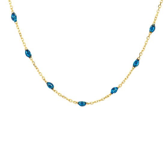 BLUSH 14k GG COLLIER MET BLAUWE ELEMENTJES 40-42cm - 10067713