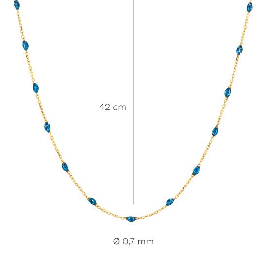 BLUSH 14k GG COLLIER MET BLAUWE ELEMENTJES 40-42cm - 10067713