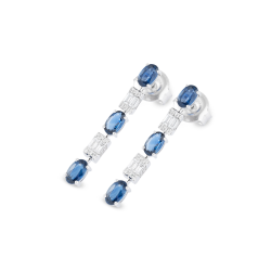 PONTE VECCHIO 18k WG STAAFOORHANGERS BLAUW SAFFIER DIAMANT - 10067742