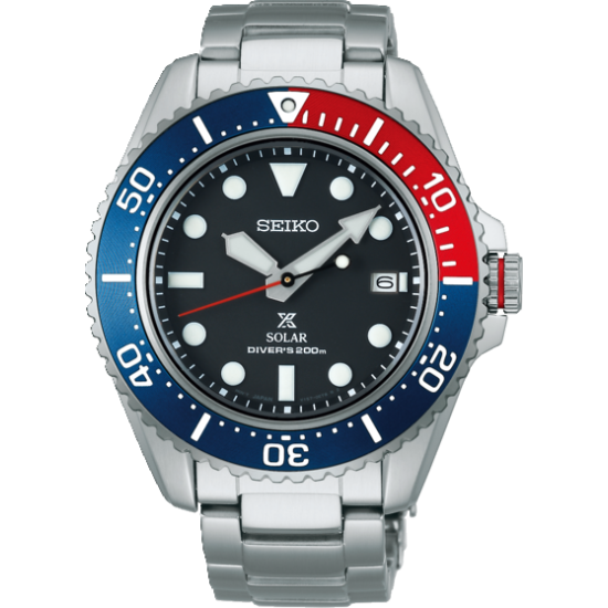 SEIKO PROSPEX HPH ST-ST DIVER SOLAR ZW.WPL. ROOD-BLAUW - 10067785