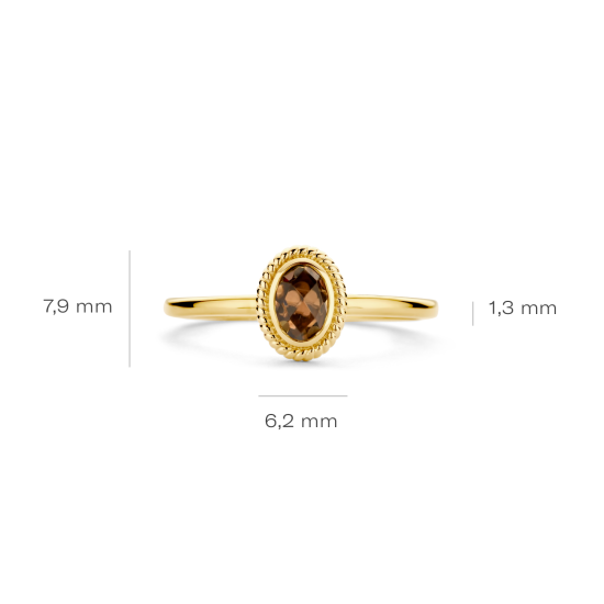 BLUSH 14k GG RING OVALE GEFACC. BROWN QUARTS GETORSTE ZETRAND - 10067902