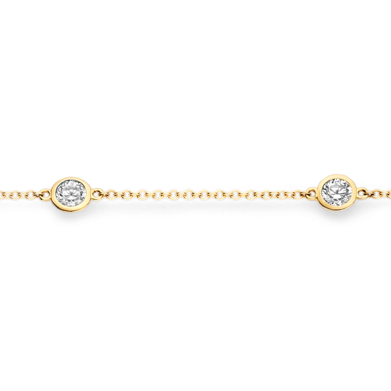 BLUSH 14k GG ARMBAND 1mm 16,5/18cm MET 5 ZIRCONIAS GLADOMGEZET 3,5mm - 10067903