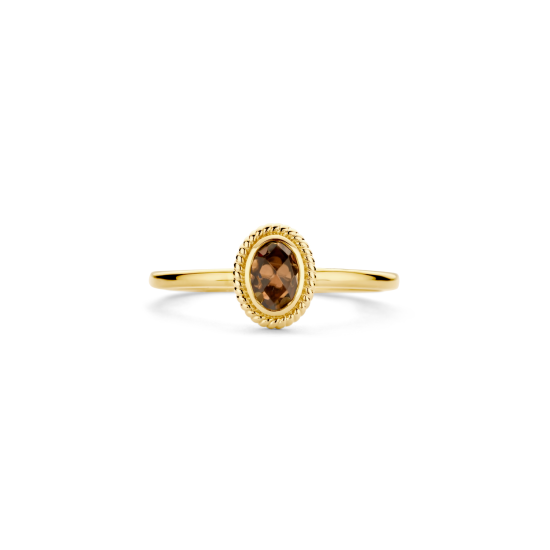 BLUSH 14k GG RING OVALE GEFACC. BROWN QUARTS GETORSTE ZETRAND - 10067928
