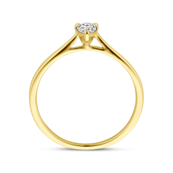 14k GG SOLITAIRRING TEARDROP/PEAR SHAPE LG DIAM.25ct F-SI2 - 10067940