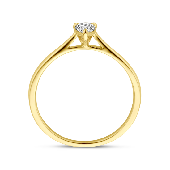 14k GG SOLITAIRRING TEARDROP/PEAR SHAPE LG DIAM.25ct F-SI2 - 10067940