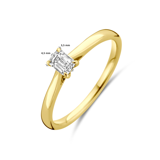 14k GG SOLITAIRRING BAGGUETTE LG DIAM.25ct H-SI - 10067944