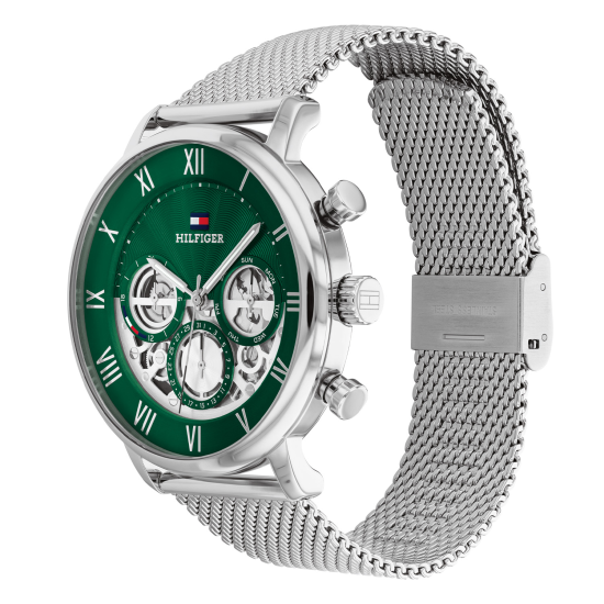 TOMMY HILFIGER STALEN  HERENHORLOGE GROENE WIJZERPLAAT - 10068114