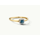 BLUSH 14k GG ROZETRING MET BLAUW TOPAAS & DIAMANT .05ct  W-SI - 10068187