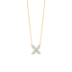 14k GG COLLIER MET BLOEMVORMIGE LG DIAM. HANGER 0.40ct W-SI - 10068251