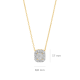 14k GG COLLIER MET ROZETHANGER EMERAUDE + BRILJANT LG DIAM. 0.40ct W-SI - 10068252