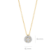 14k GG COLLIER MET ROZETHANGER VAN BRILJANT LG DIAM. 0.22ct W-SI - 10068253